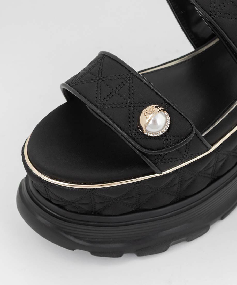  「パールパーツキルティングスポーツサンダル」|サンダル|