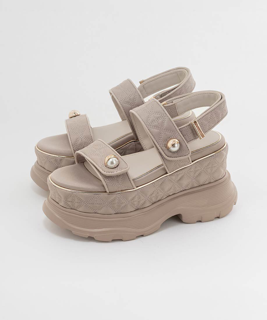  「パールパーツキルティングスポーツサンダル」|サンダル|