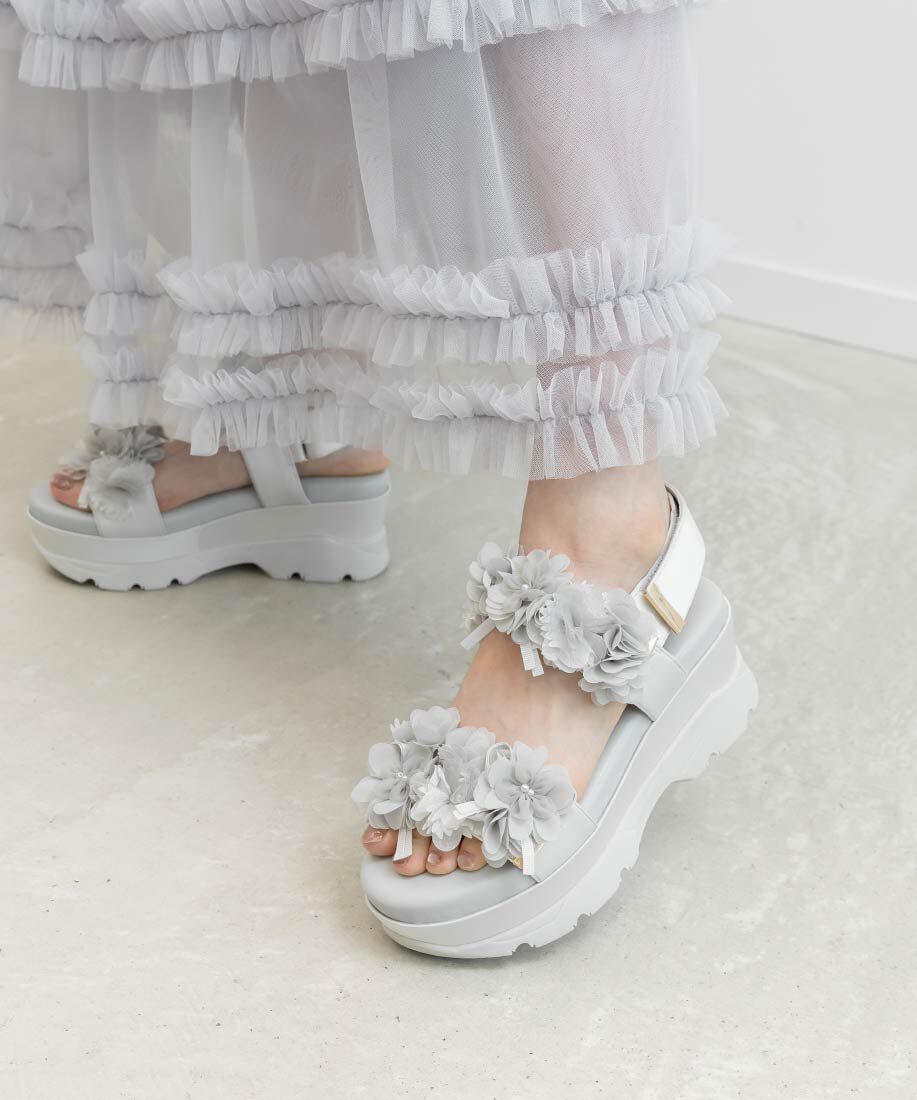  「シアーフラワーベルトスポーツサンダル」|サンダル|ブルー