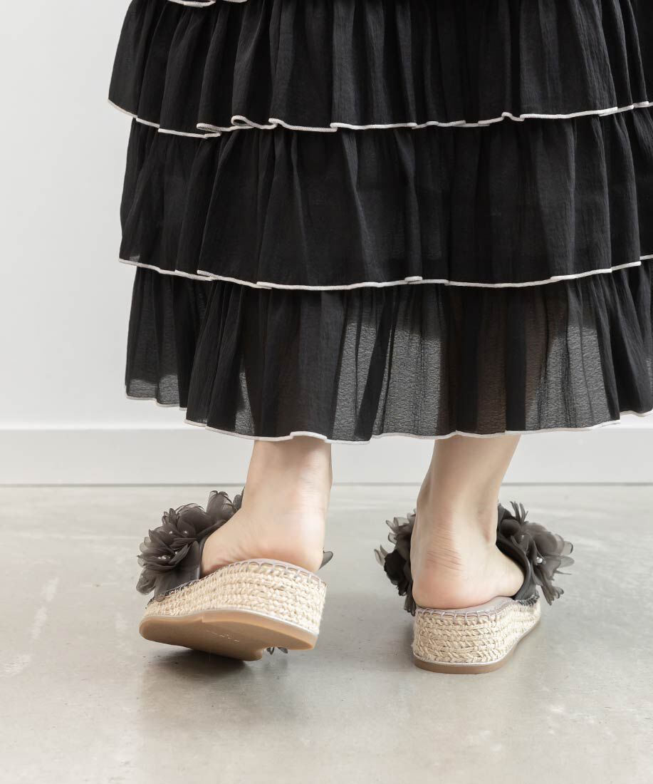  「エアリーフラワーミュールサンダル」|パンプス|