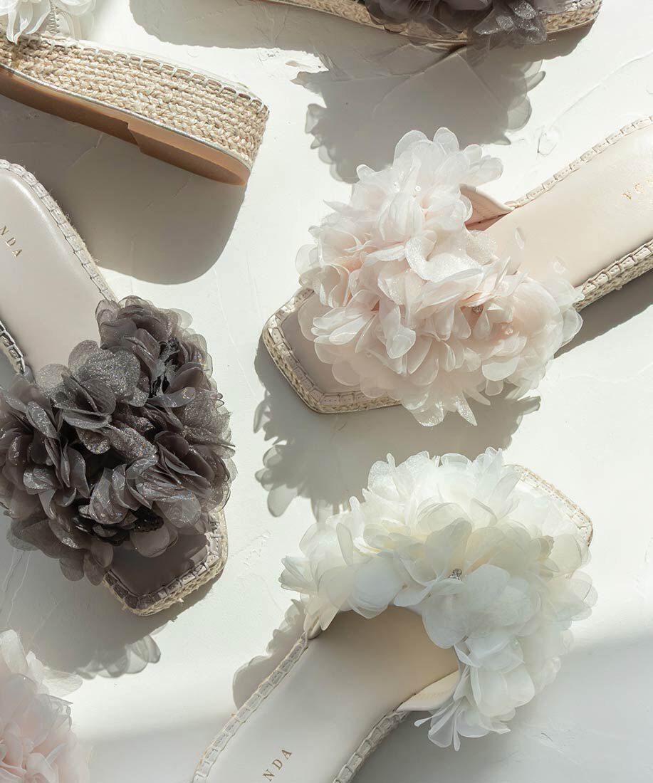  「エアリーフラワーミュールサンダル」|パンプス|