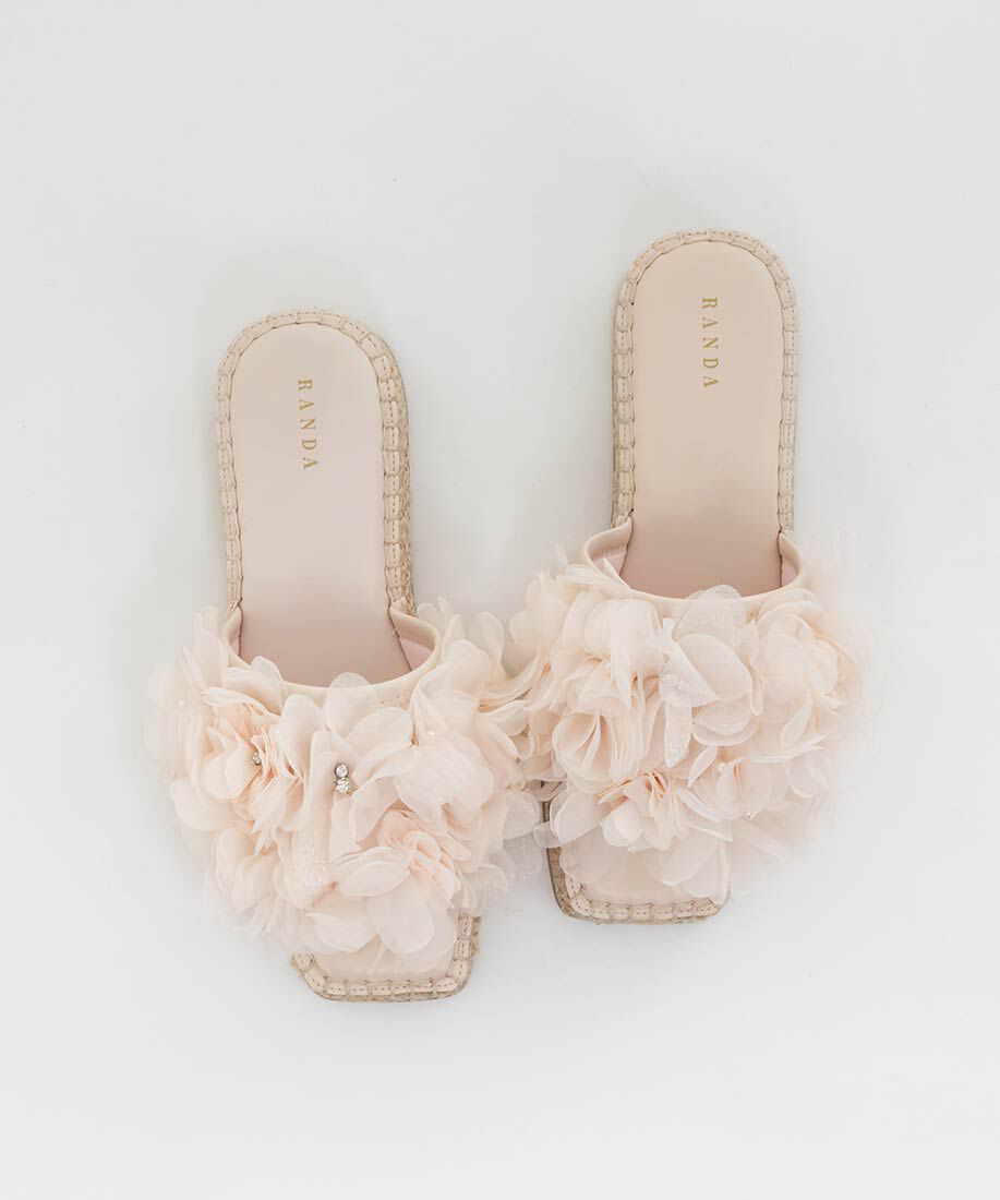  「エアリーフラワーミュールサンダル」|パンプス|