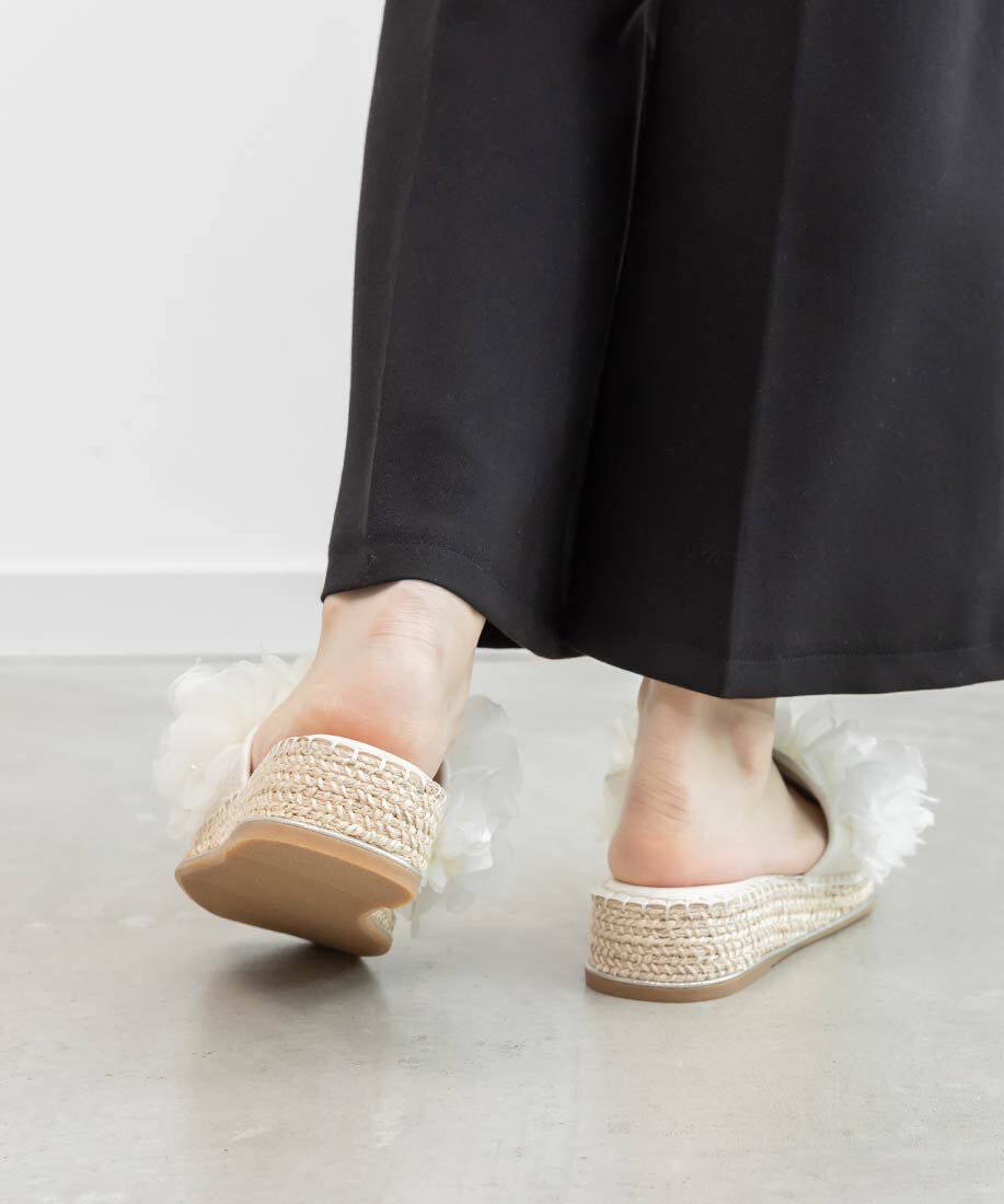  「エアリーフラワーミュールサンダル」|パンプス|