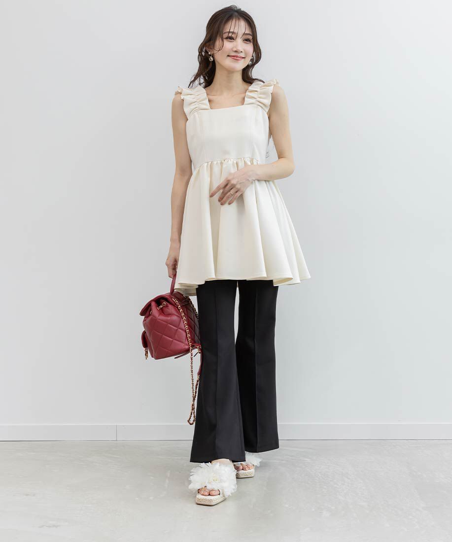  「エアリーフラワーミュールサンダル」|パンプス|