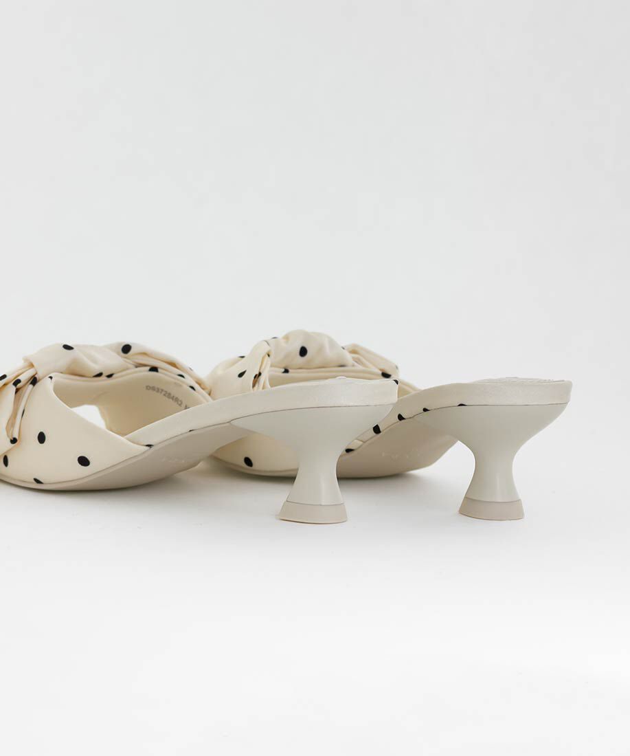  「リボンデザインスクエアトゥミュールサンダル」|パンプス|