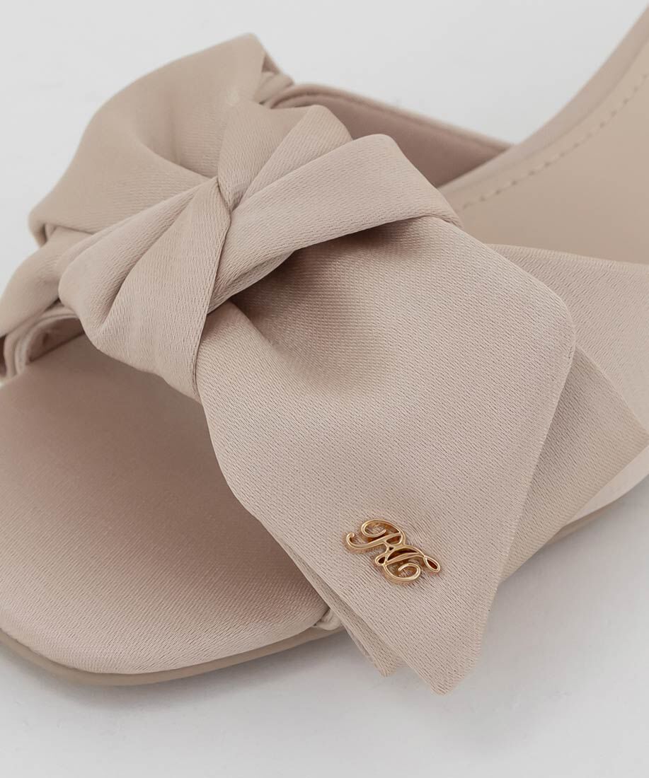  「リボンデザインスクエアトゥミュールサンダル」|パンプス|