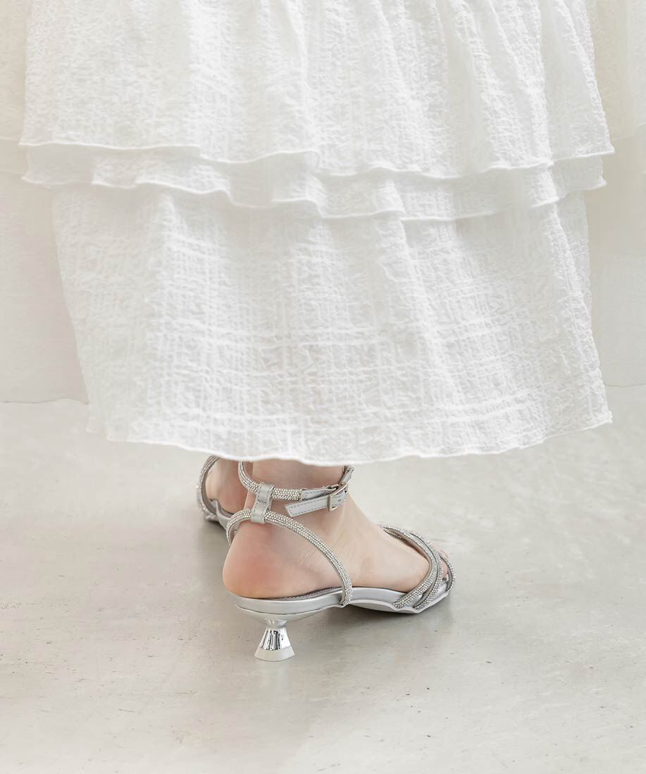  「ビジュークロスストラップサンダル」|サンダル|