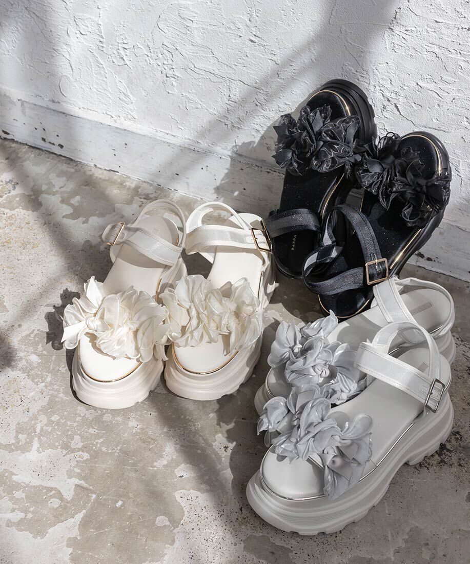  「ミニリボンボリュームソールスポーツサンダル」|サンダル|