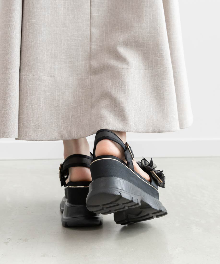  「ミニリボンボリュームソールスポーツサンダル」|サンダル|