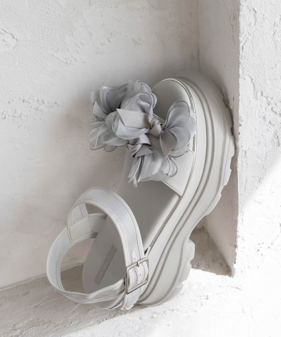  「ミニリボンボリュームソールスポーツサンダル」|サンダル|