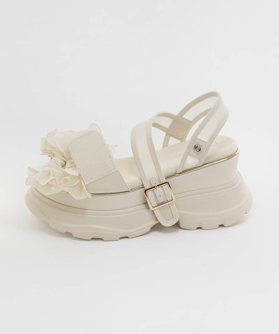  「ミニリボンボリュームソールスポーツサンダル」|サンダル|