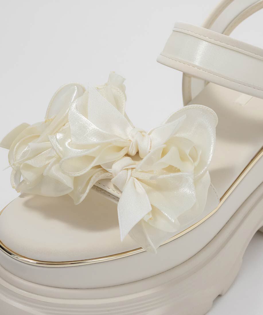  「ミニリボンボリュームソールスポーツサンダル」|サンダル|