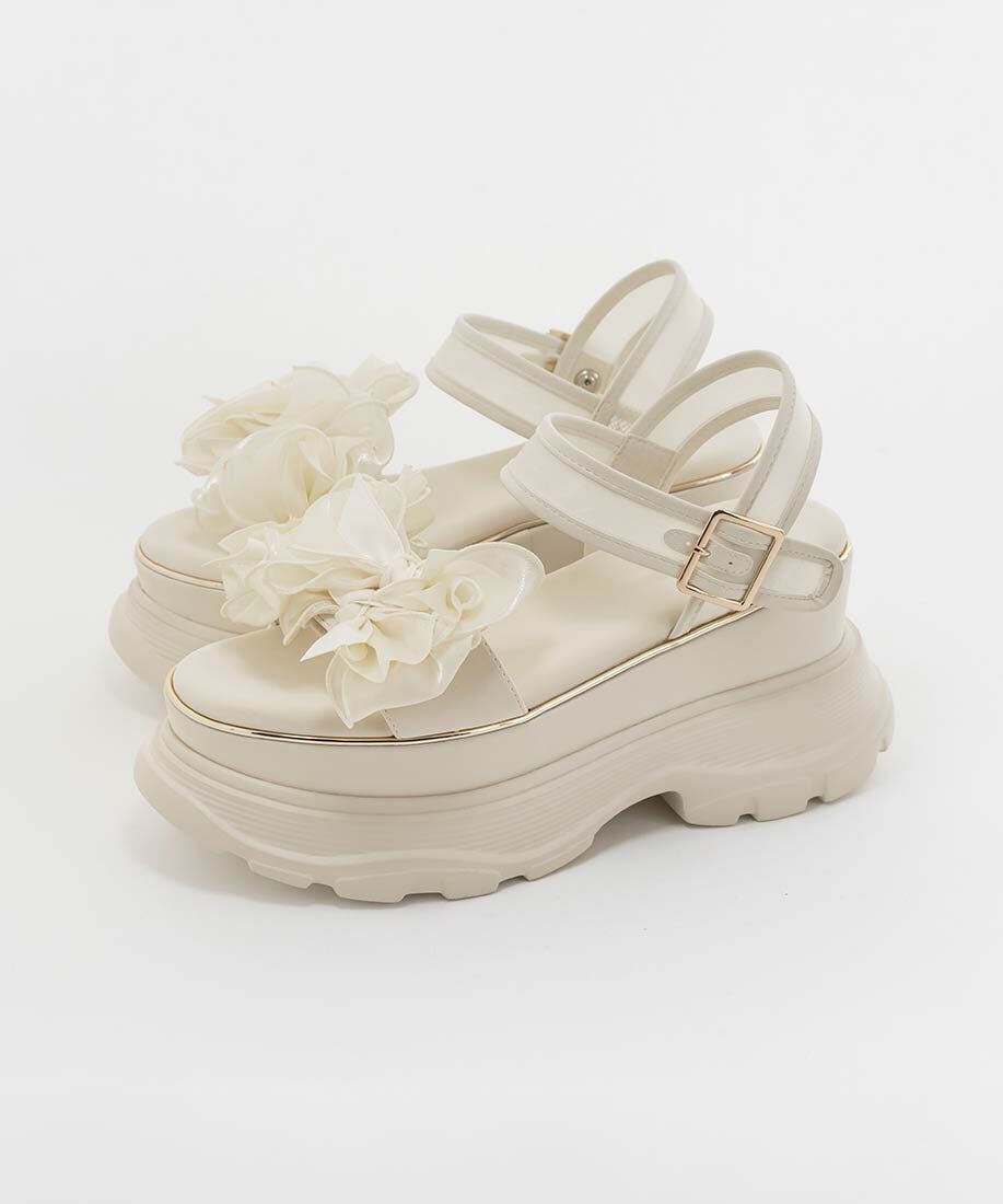  「ミニリボンボリュームソールスポーツサンダル」|サンダル|