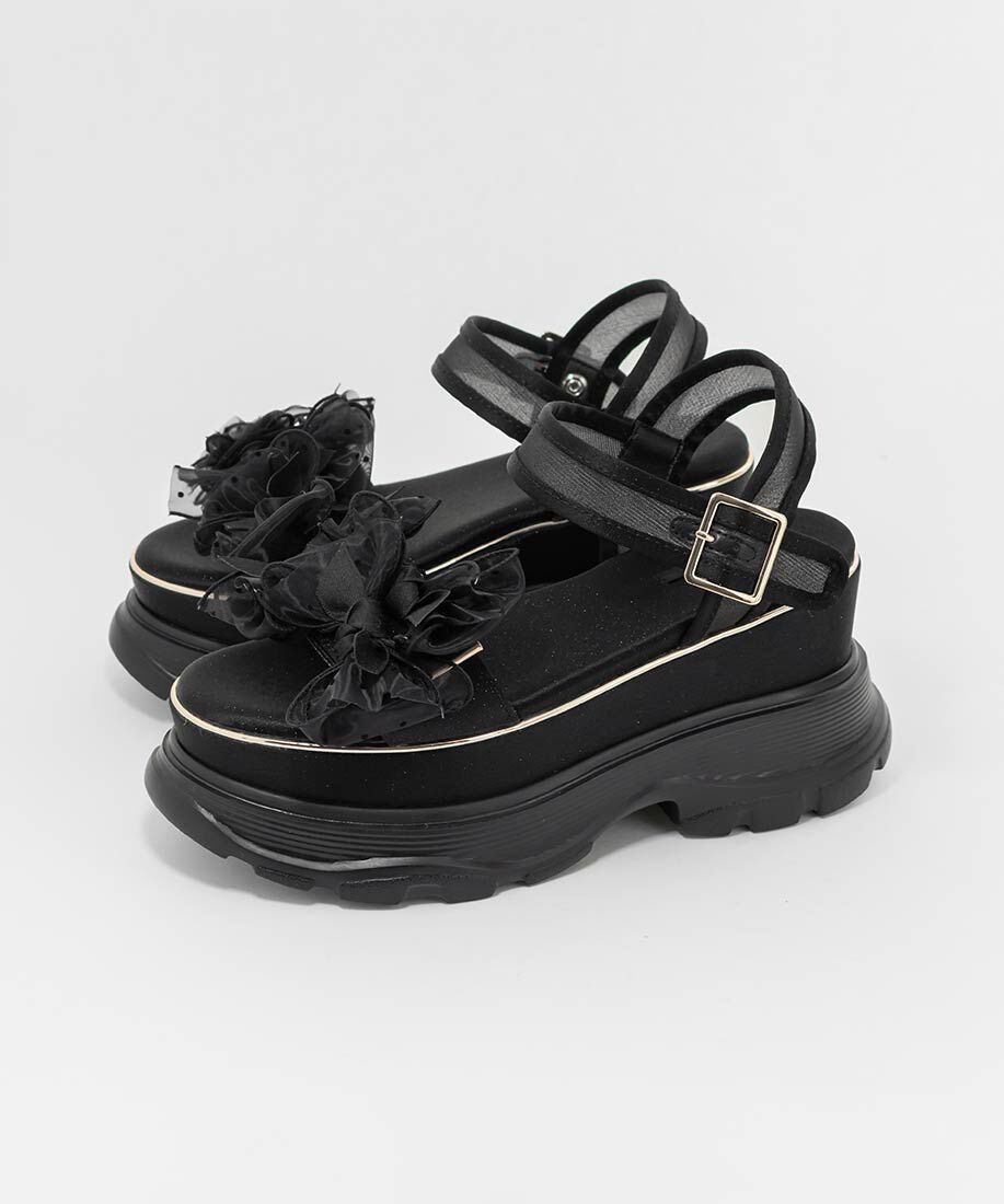  「ミニリボンボリュームソールスポーツサンダル」|サンダル|