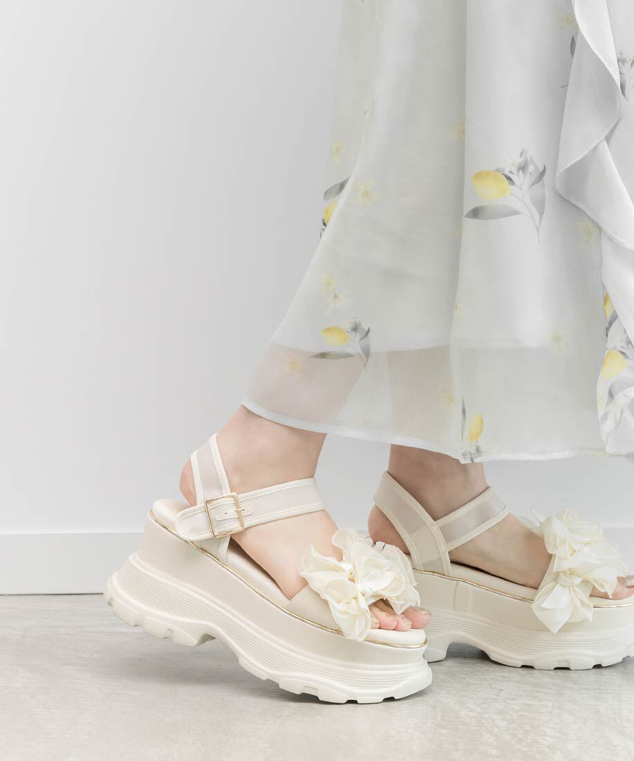  「ミニリボンボリュームソールスポーツサンダル」|サンダル|