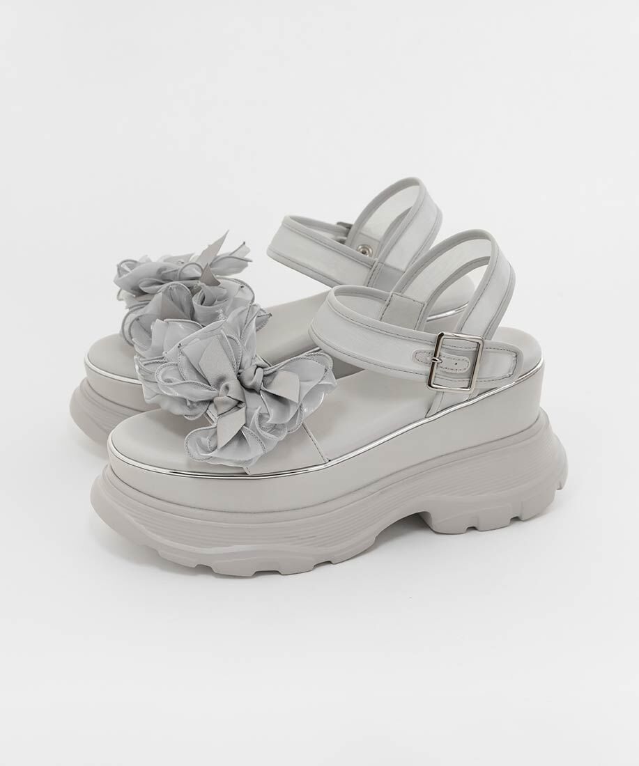  「ミニリボンボリュームソールスポーツサンダル」|サンダル|