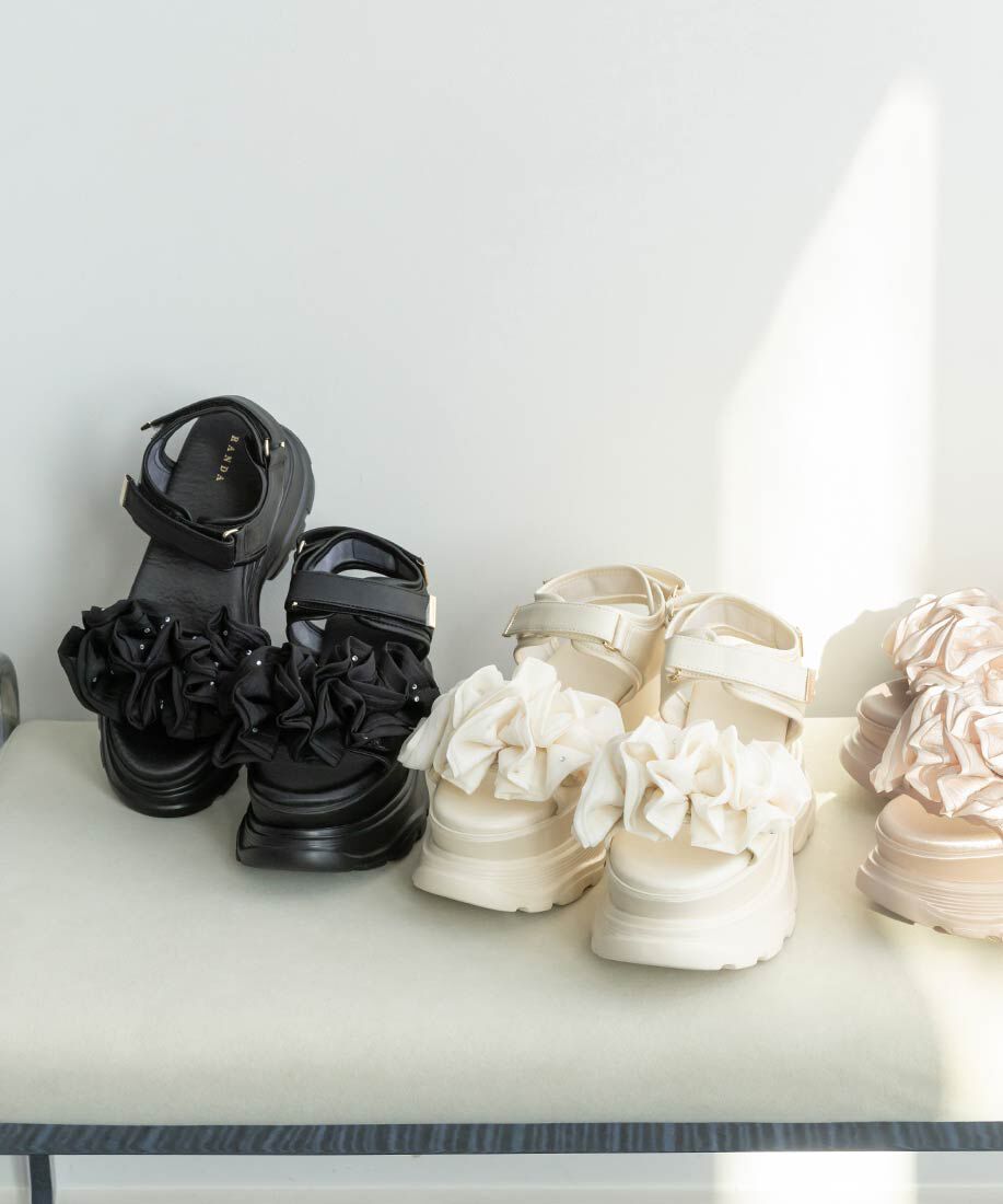  「ボリュームフリルスポーツサンダル」|サンダル|