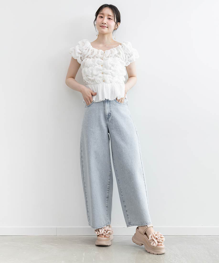  「ボリュームフリルスポーツサンダル」|サンダル|