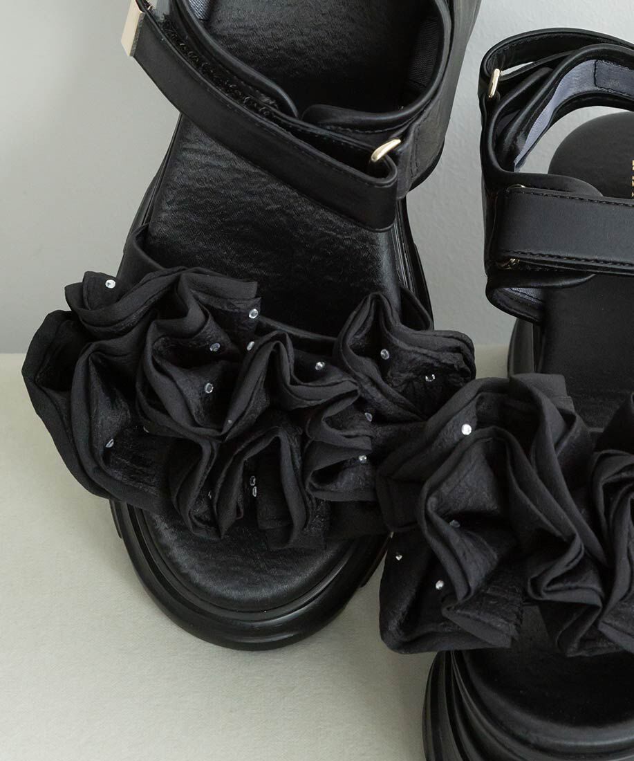  「ボリュームフリルスポーツサンダル」|サンダル|