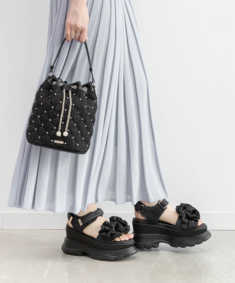  「ボリュームフリルスポーツサンダル」|サンダル|