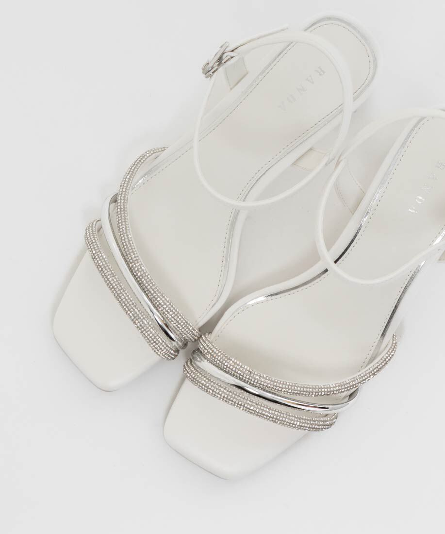  「クリアヒールビジューストラップサンダル」|サンダル|