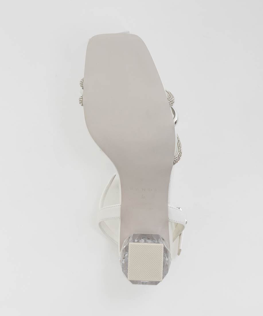  「クリアヒールビジューストラップサンダル」|サンダル|