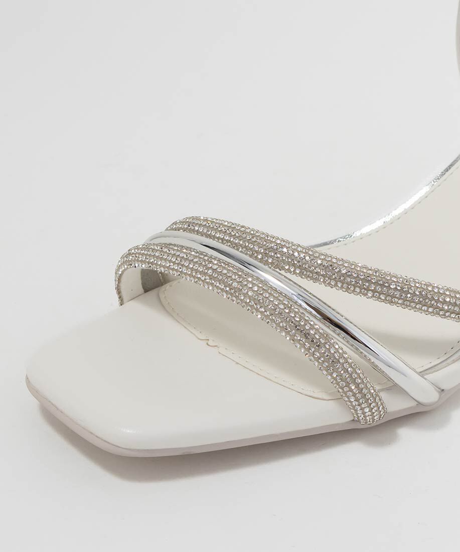  「クリアヒールビジューストラップサンダル」|サンダル|