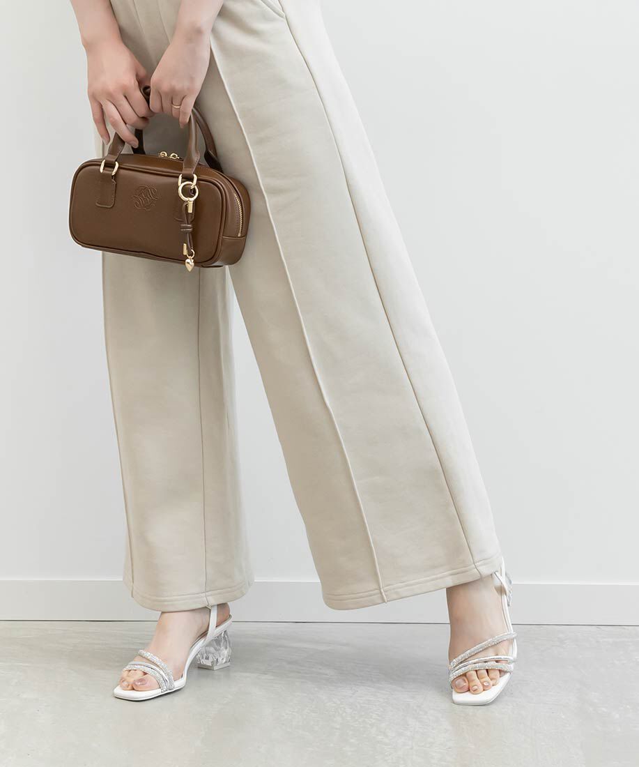  「クリアヒールビジューストラップサンダル」|サンダル|