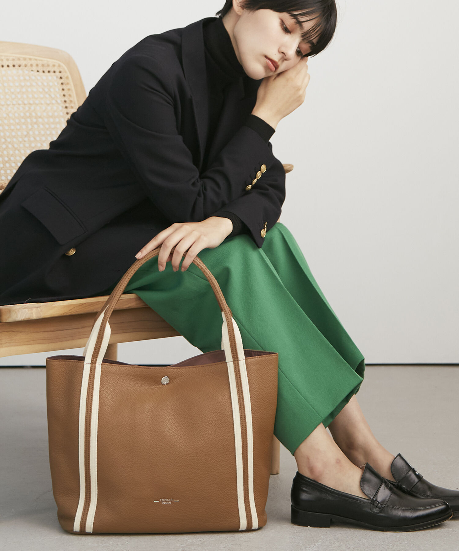 TOPKAPI TREASURE「ソフトシュリンク テープコンビ A4 トート バッグ」|トートバッグ|ブラウン