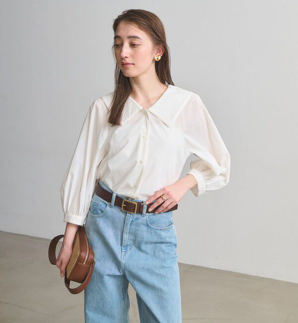 UNITED ARROWS「ビック カラー ブラウス ‐ウォッシャブル‐」|シャツ・ブラウス|OFF WHITE