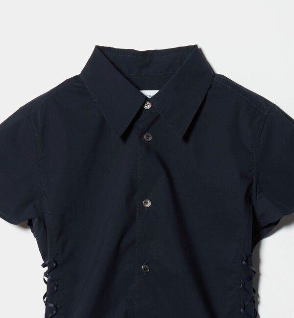 ATTISESSION「＜ATTISESSION＞レースアップ ショートスリーブ シャツ」|シャツ・ブラウス|