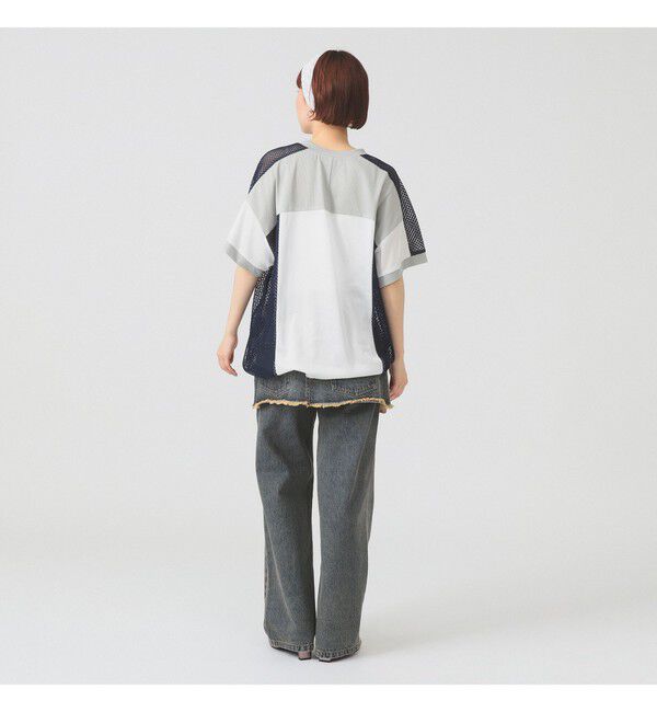 Ray BEAMS 「メッシュ キリカエ ビッグ Tシャツ」|Tシャツ・カットソー|