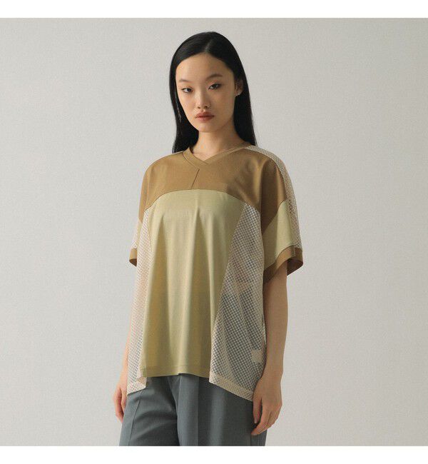 Ray BEAMS 「メッシュ キリカエ ビッグ Tシャツ」|Tシャツ・カットソー|