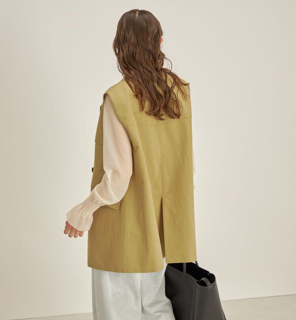 SHIPS for women「綿麻 カルゼ ダブルブレスト ジレ ◇」|ベスト・ジレ|