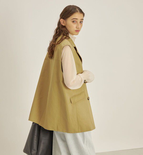 SHIPS for women「綿麻 カルゼ ダブルブレスト ジレ ◇」|ベスト・ジレ|