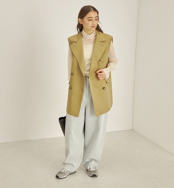 SHIPS for women「綿麻 カルゼ ダブルブレスト ジレ ◇」|ベスト・ジレ|