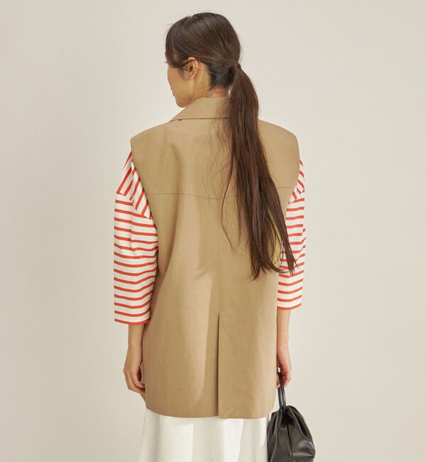 SHIPS for women「綿麻 カルゼ ダブルブレスト ジレ ◇」|ベスト・ジレ|