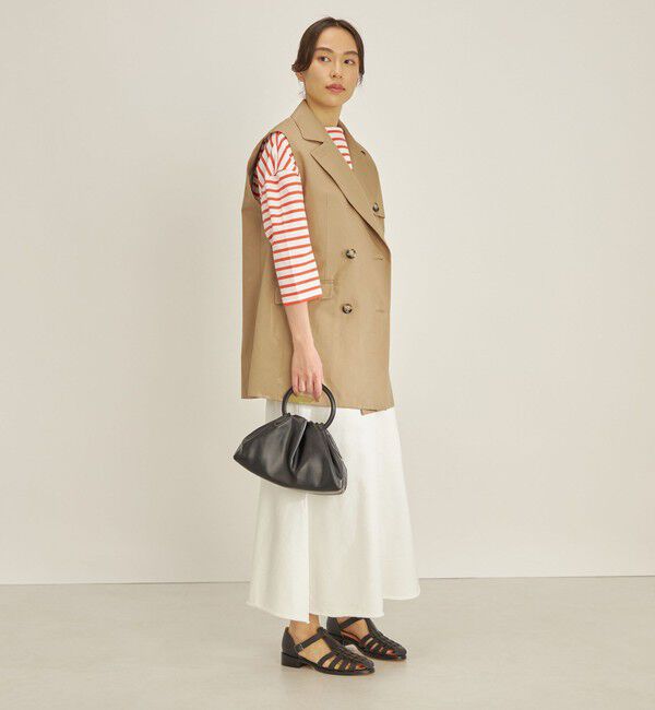 SHIPS for women「綿麻 カルゼ ダブルブレスト ジレ ◇」|ベスト・ジレ|