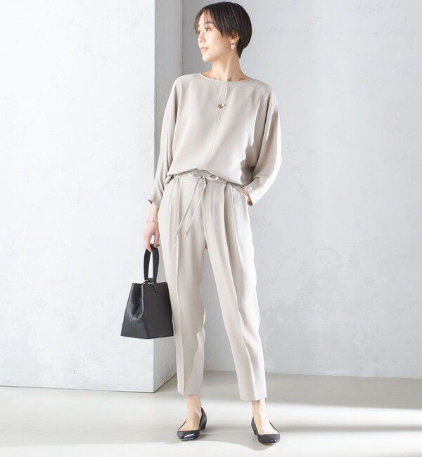 SHIPS for women「〈接触冷感 / 手洗い可能〉アセテート混 バックサテン テーパード パンツ」|その他|