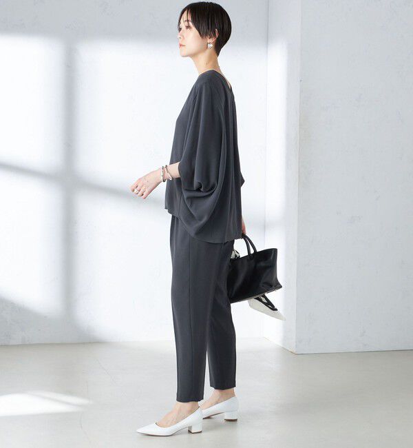 SHIPS for women「〈接触冷感 / 手洗い可能〉アセテート混 バックサテン テーパード パンツ」|その他|