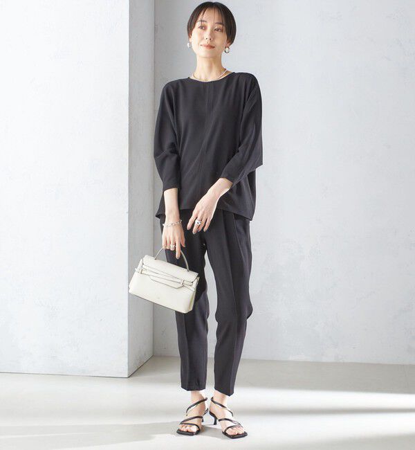 SHIPS for women「〈接触冷感 / 手洗い可能〉アセテート混 バックサテン テーパード パンツ」|その他|