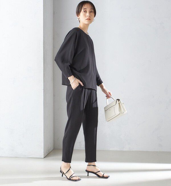 SHIPS for women「〈接触冷感 / 手洗い可能〉アセテート混 バックサテン テーパード パンツ」|その他|