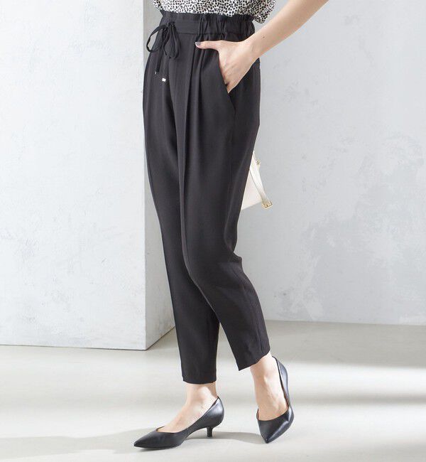SHIPS for women「〈接触冷感 / 手洗い可能〉アセテート混 バックサテン テーパード パンツ」|その他|
