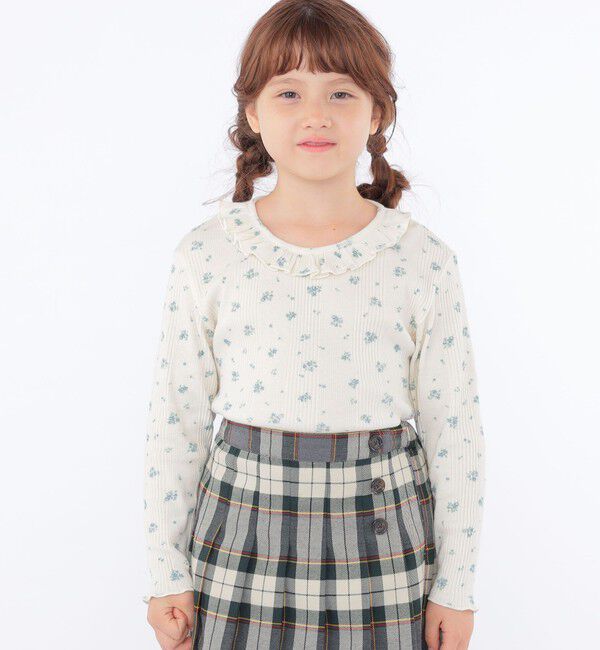 SHIPS KIDS「SHIPS KIDS:100～130cm / フラワー テキスタイル 長袖 TEE」|Tシャツ・カットソー|