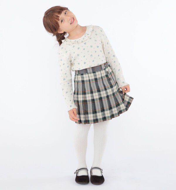 SHIPS KIDS「SHIPS KIDS:100～130cm / フラワー テキスタイル 長袖 TEE」|Tシャツ・カットソー|