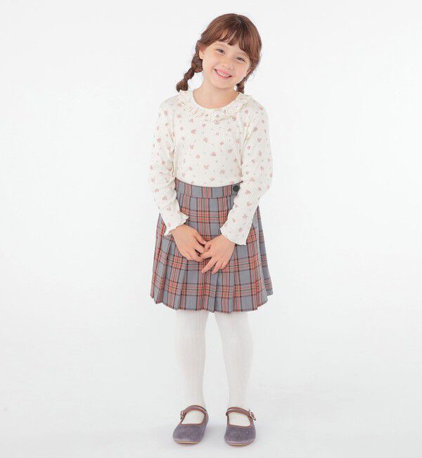 SHIPS KIDS「SHIPS KIDS:100～130cm / フラワー テキスタイル 長袖 TEE」|Tシャツ・カットソー|