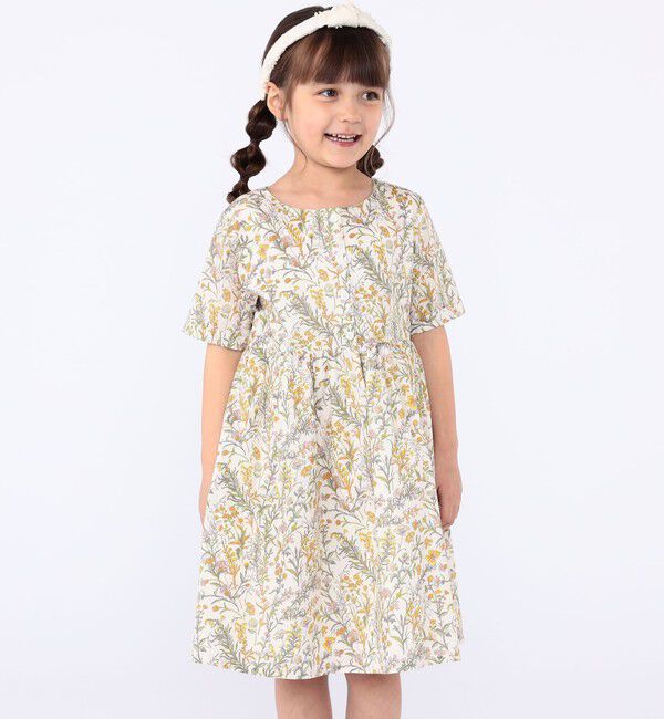 SHIPS KIDS「SHIPS KIDS:100～130cm / リバティ 半袖 ワンピース」|ワンピース|ピンク系