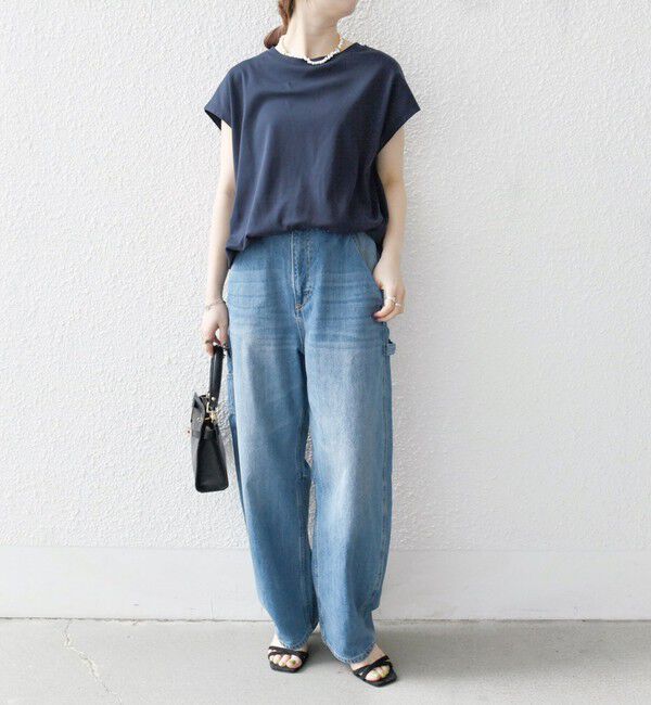 SHIPS any「SHIPS any:〈接触冷感/汗染み防止加工/洗濯機可能〉ドロスト フレンチスリーブ TEE」|Tシャツ・カットソー|