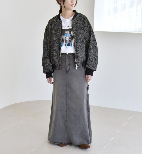 quaranciel「quaranciel: ツイード ダブル ジップ ブルゾン」|ブルゾン・スタジャン|