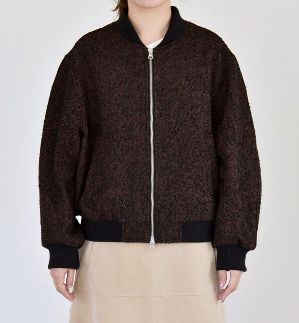 quaranciel「quaranciel: ツイード ダブル ジップ ブルゾン」|ブルゾン・スタジャン|